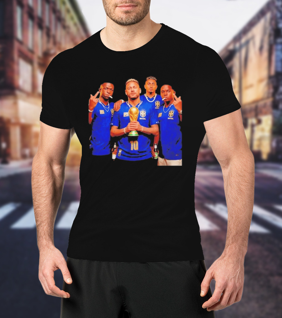 Brazil Fc Players Holding Trophy T-Shirt