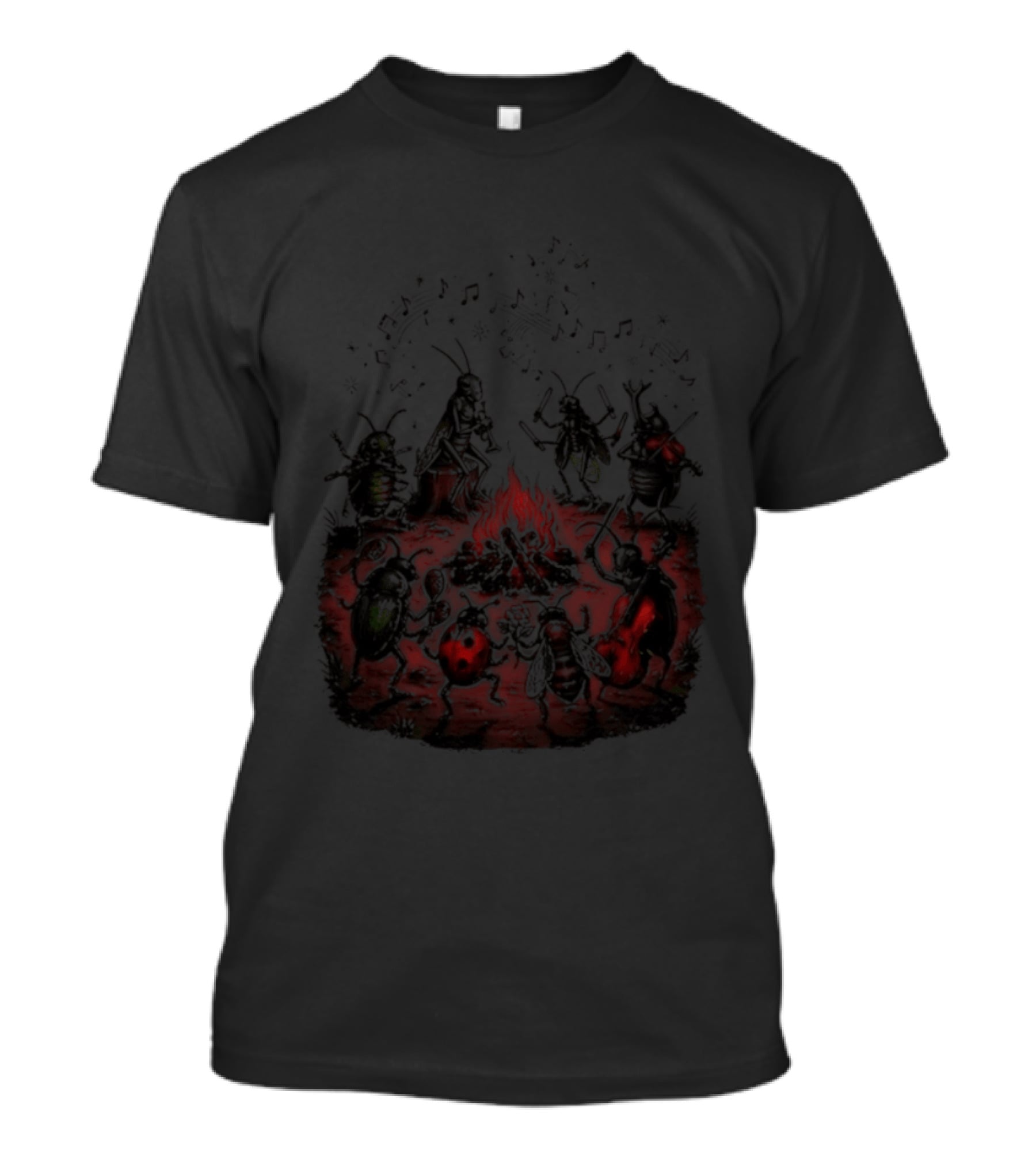 Bug Band Campfire Musical Insects Gathering T-Shirt