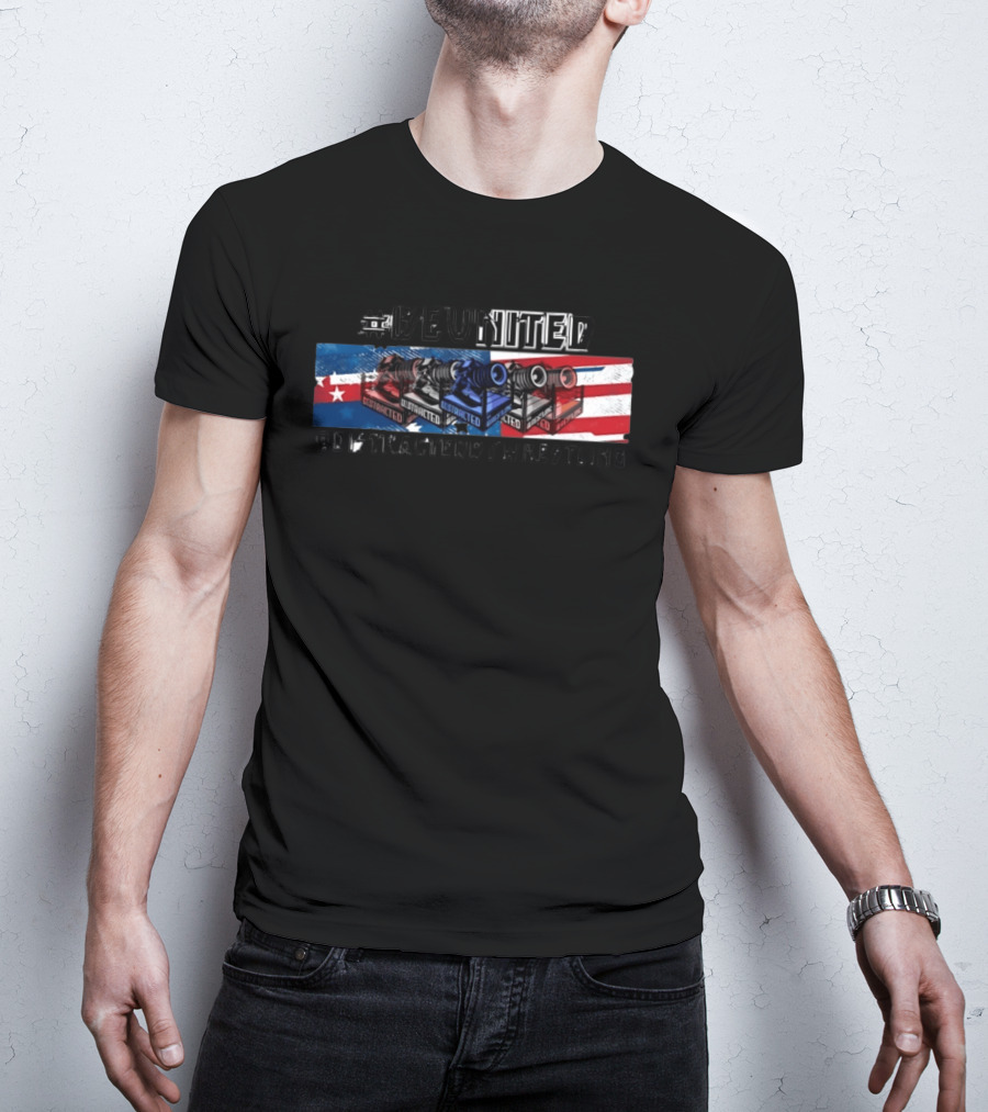 #BEUNITED Distracted By Wrestling Flag And Camera T-Shirt