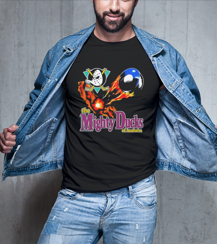 Mighty Ducks The Mighty Ducks Of Anaheim Exploding Puck Logo Hockey Team T-Shirt