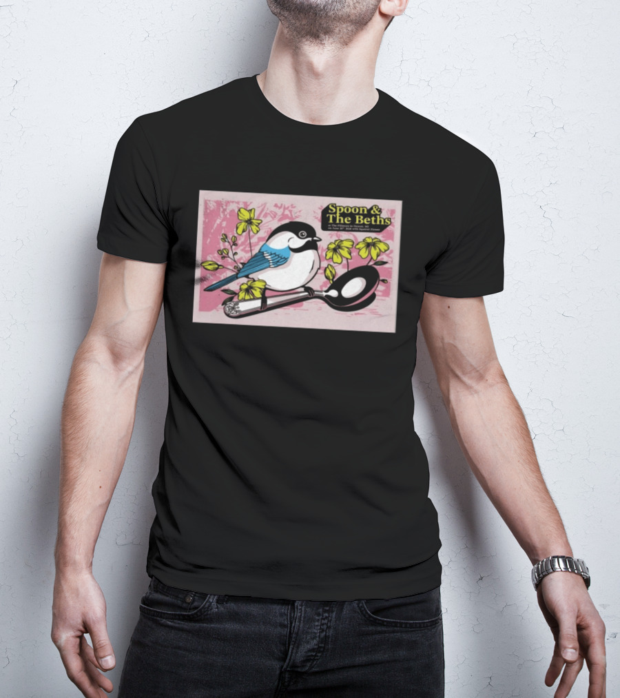 Spoon And The Beths June 26 2026 Detroit MI With Bird On Spoon And Yellow Flowers T-Shirt