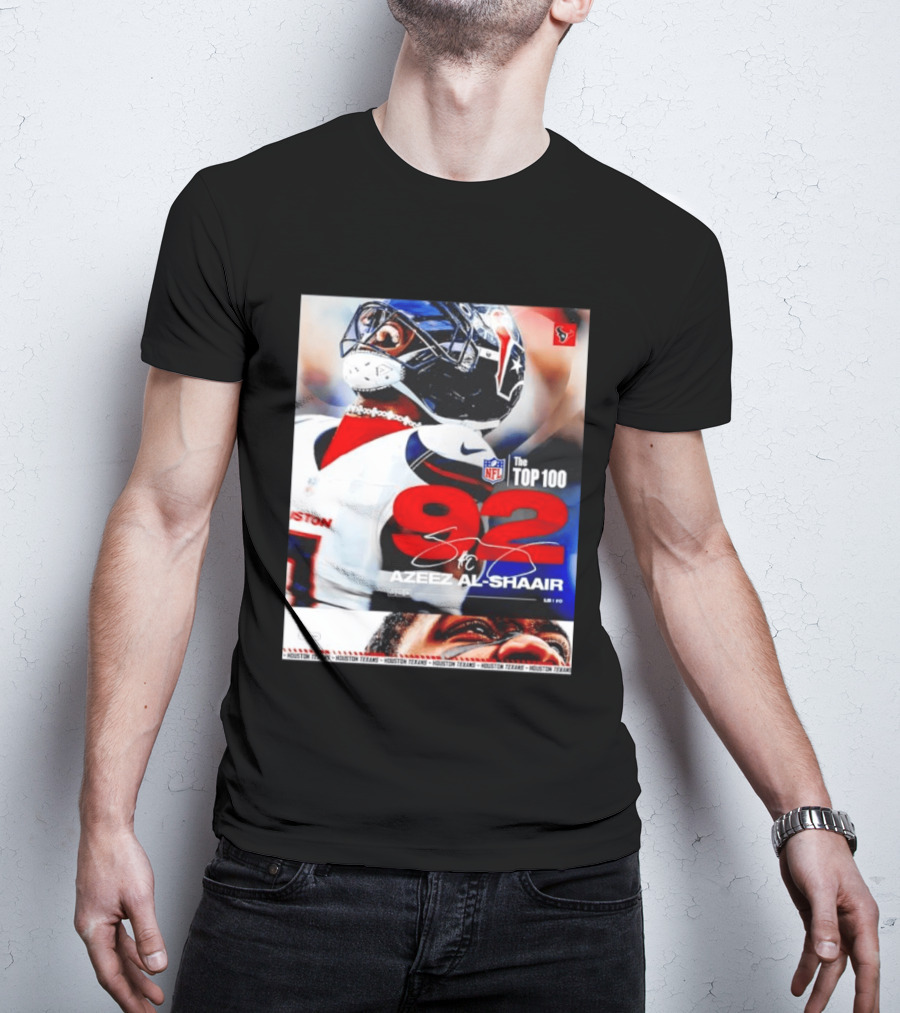 Houston Texans Azeez Al Shaair 92 NFL Top 100 Linebacker T-Shirt