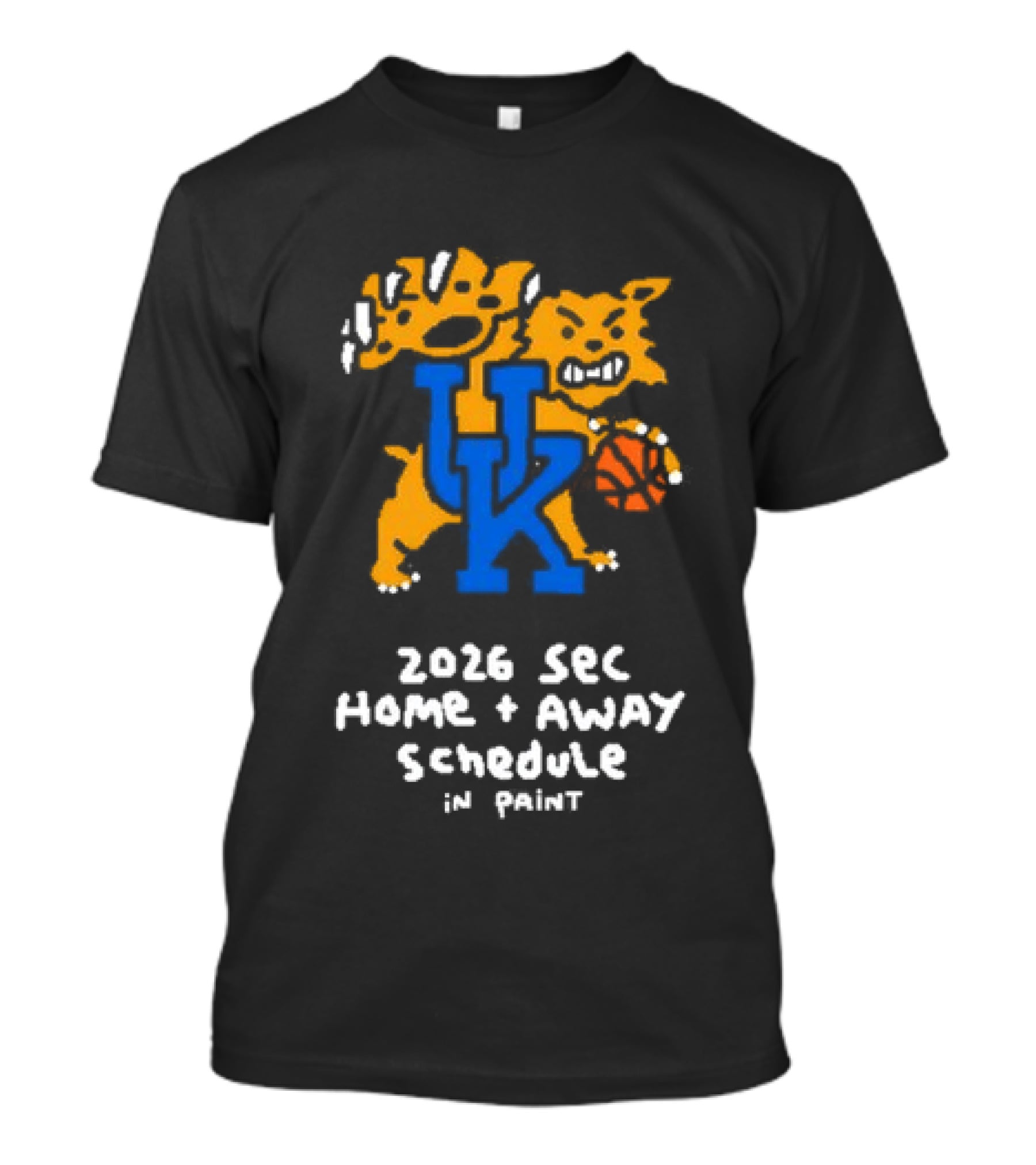 University Of Kentucky 2026 SEC Home Away Schedule Wildcat Paint T-Shirt