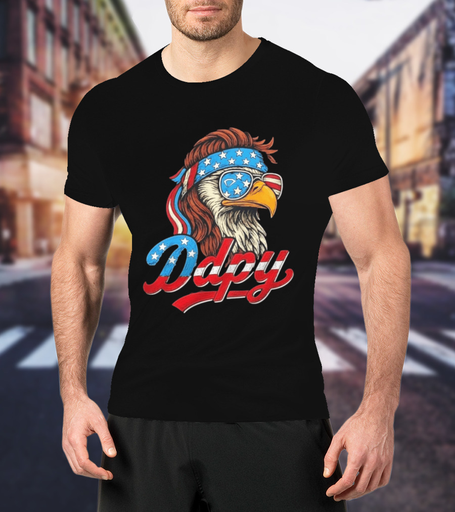 Patriotic Mullet Eagle USA Flag Bandana Ddpy Sunglasses T-Shirt