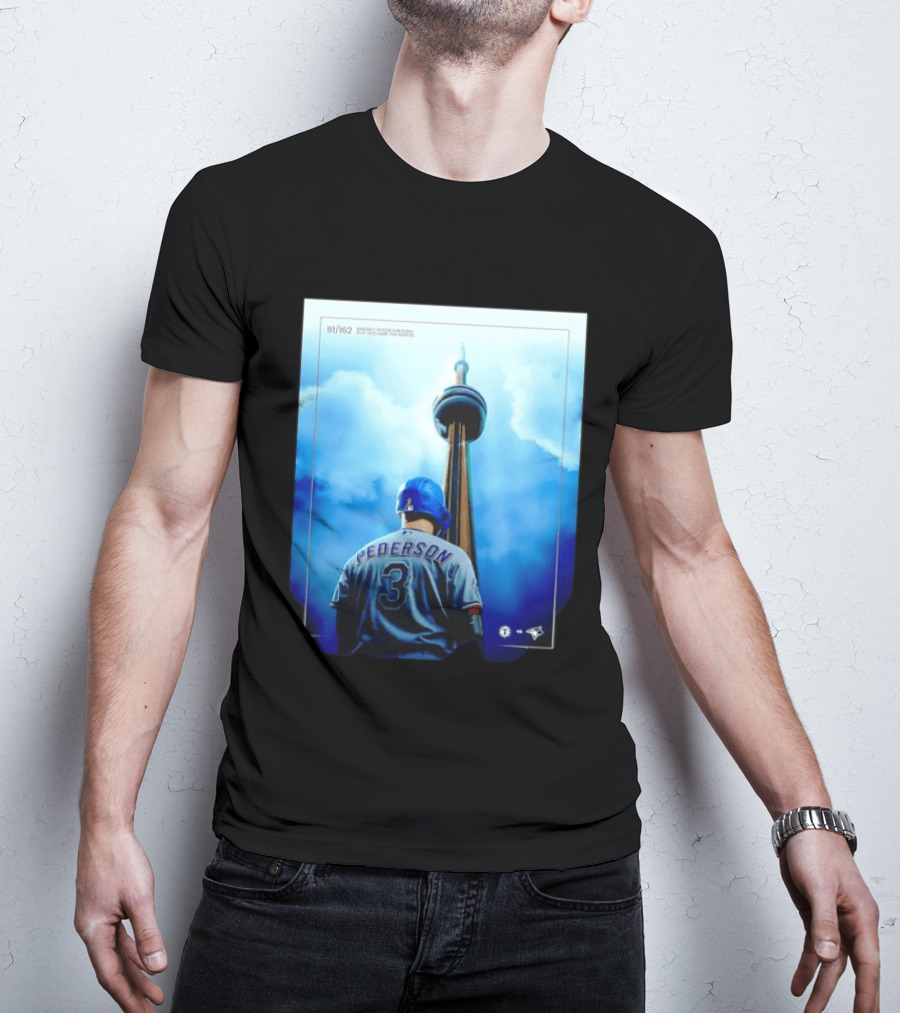 Pederson Toronto Blue Jays Vs Texas Rangers Game 1 CN Tower 81/162 T-Shirt