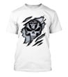 Las Vegas Raiders Punisher Skull NFL Rip Effect T-Shirt