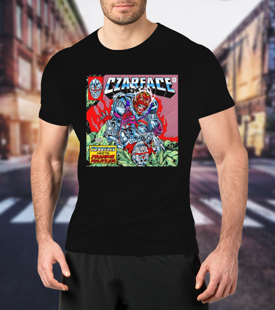 Czarface Meets Frankie Pulitzer Comic Book Cover Art Villain Battle Scene T-Shirt