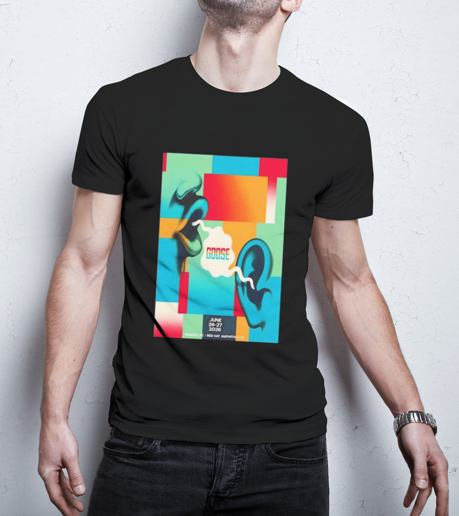 Goose Red Hat Amphitheater Raleigh NC June 26 27 2026 Vibrant Pop T-Shirt