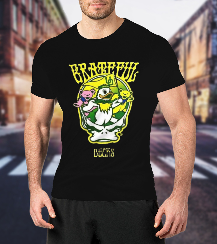 GratefulDucks Oregon Ducks 2025 Football Team Collaboration T-Shirt