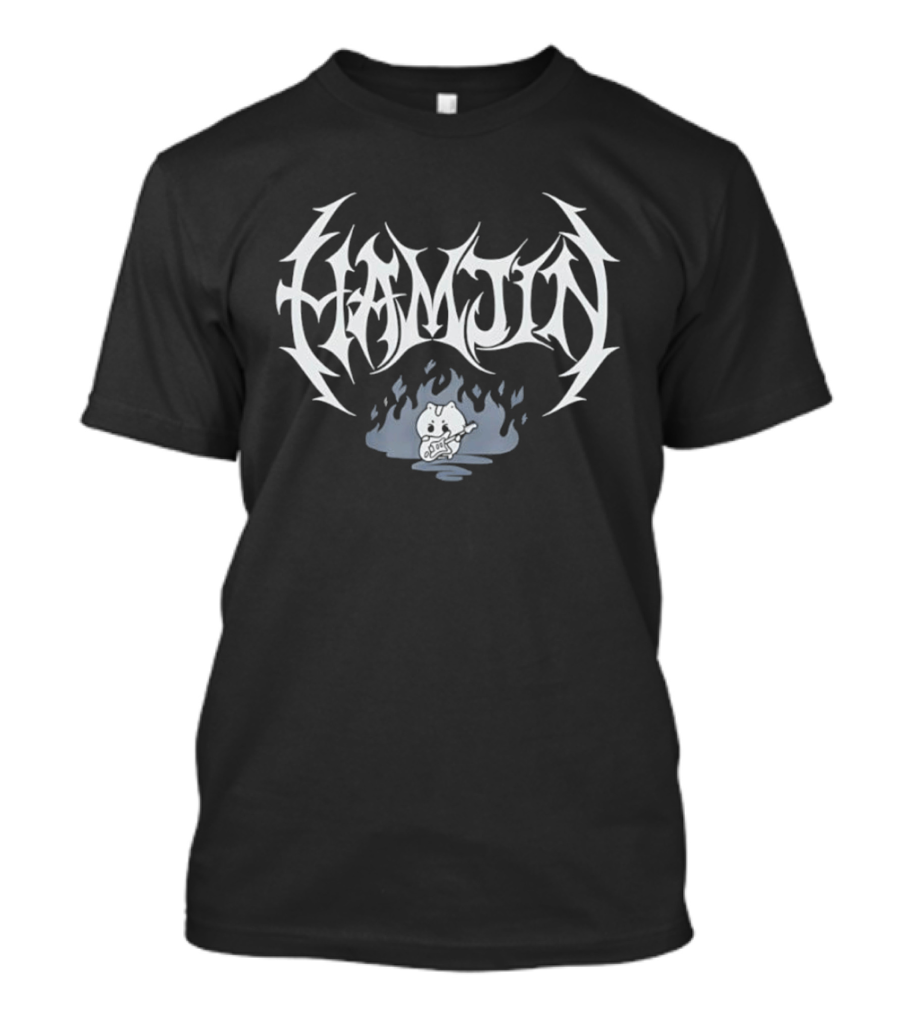 Hamjin Heavy Metal Music Guitar Fire Flame T-Shirt