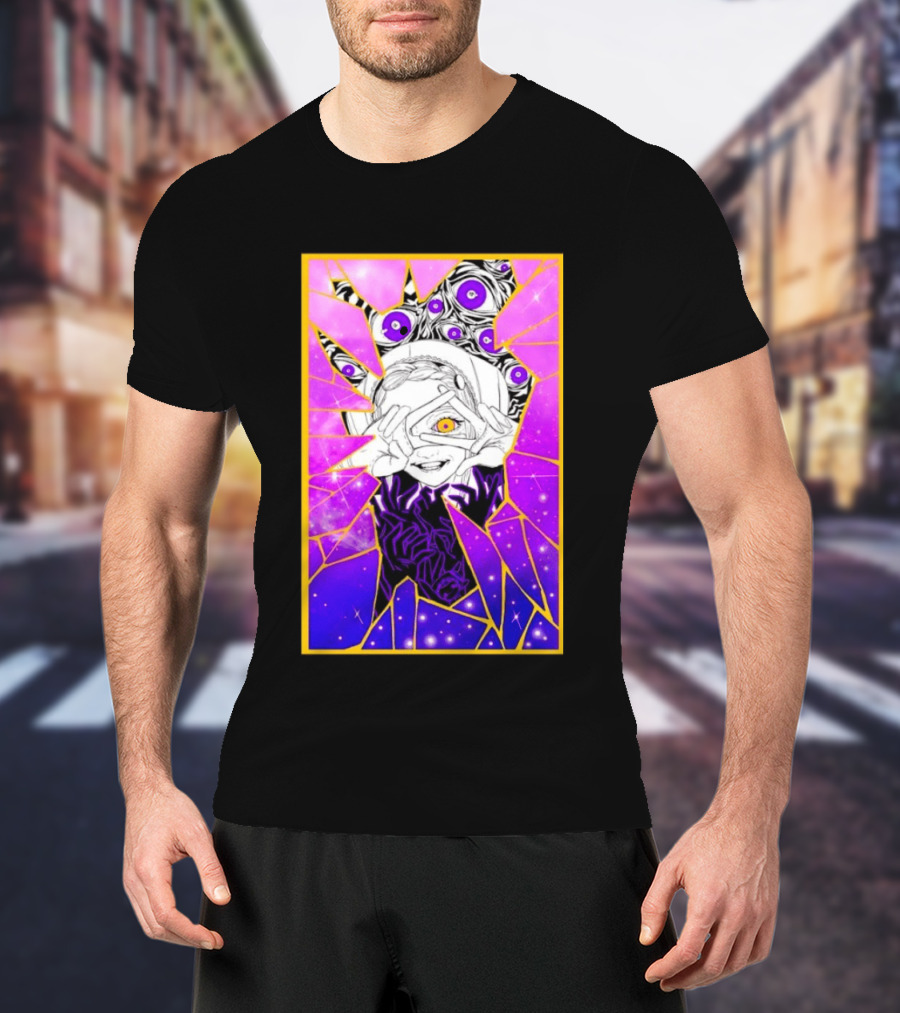 Makima Chainsaw Man Stained Glass Cosmic Galaxy Eyes T-Shirt