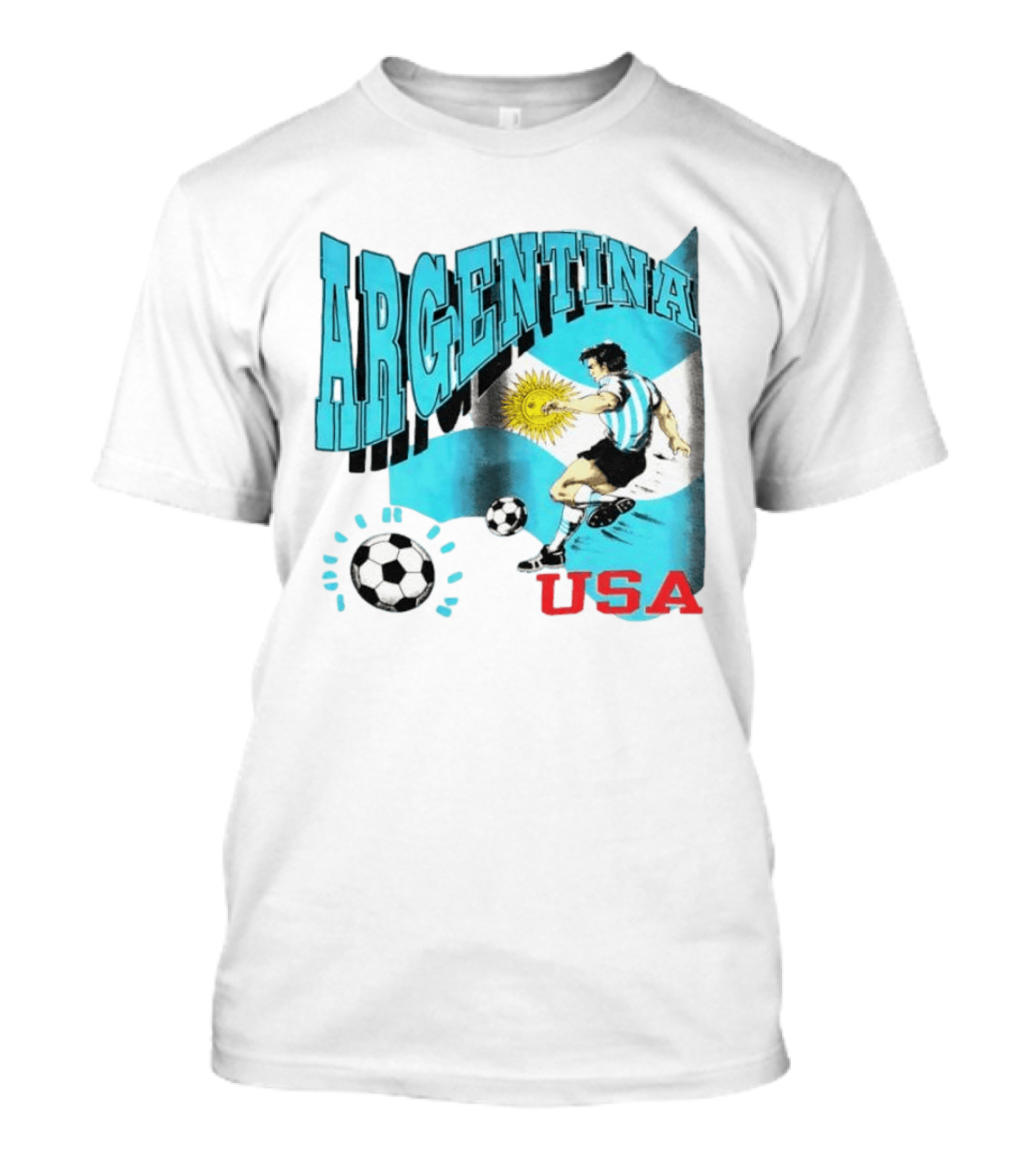 Argentina National Football Maradona Sun Of May USA Soccer T-Shirt
