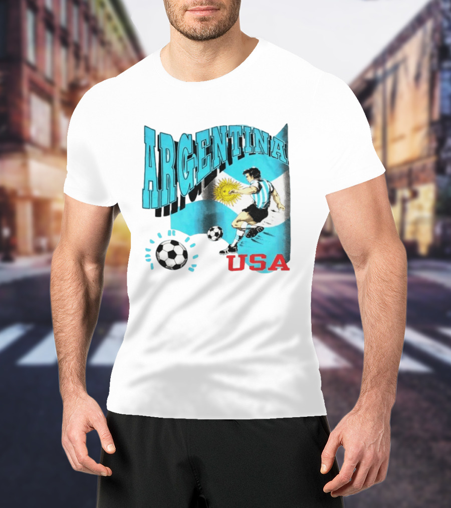 Argentina National Football Maradona Sun Of May USA Soccer T-Shirt