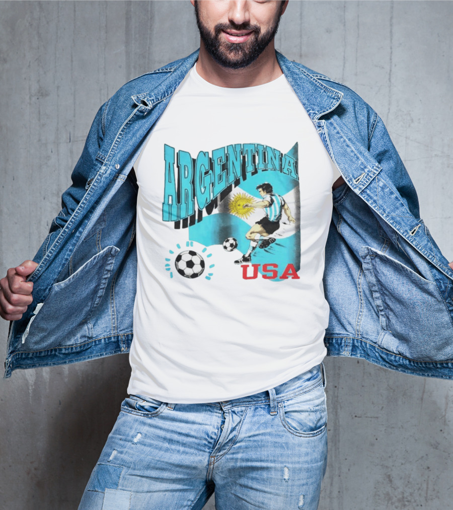 Argentina National Football Maradona Sun Of May USA Soccer T-Shirt