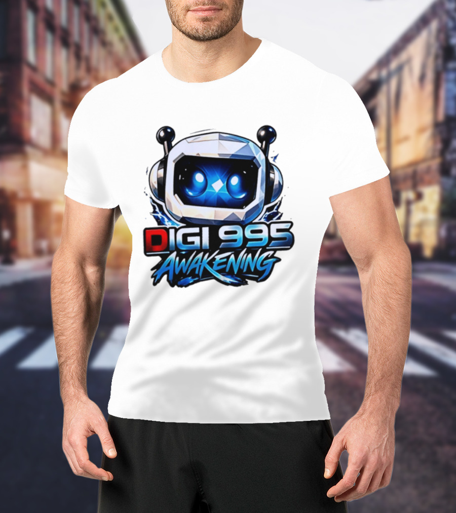 Digi 995 Awakening Robot Gaming Blue Eyes Technology T-Shirt