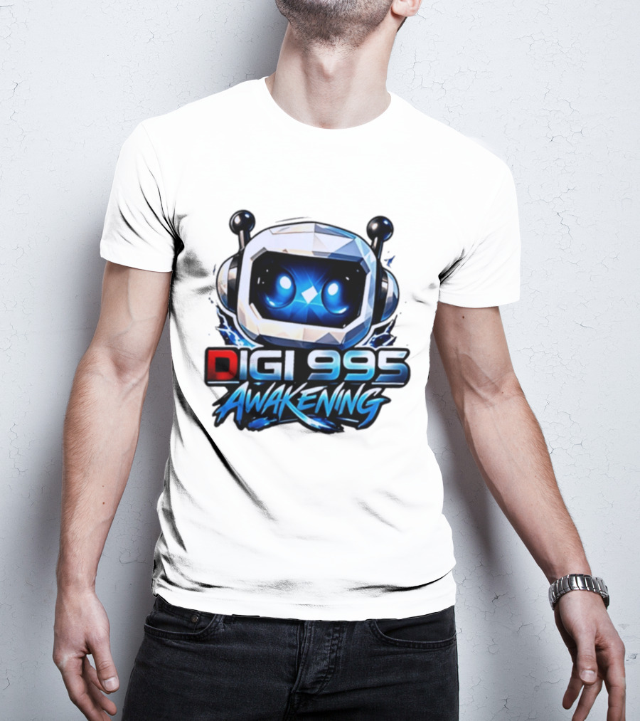 Digi 995 Awakening Robot Gaming Blue Eyes Technology T-Shirt
