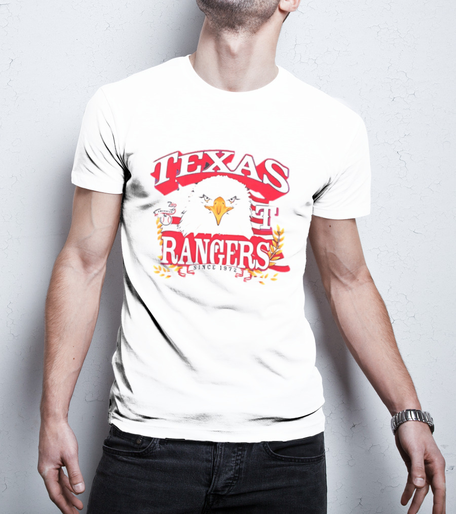 Texas Rangers Eagle American Flag Since 1972 T-Shirt