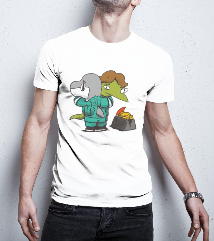 Macklin Celebrini San Jose Sharks NHL Hugging Hockey Characters T-Shirt