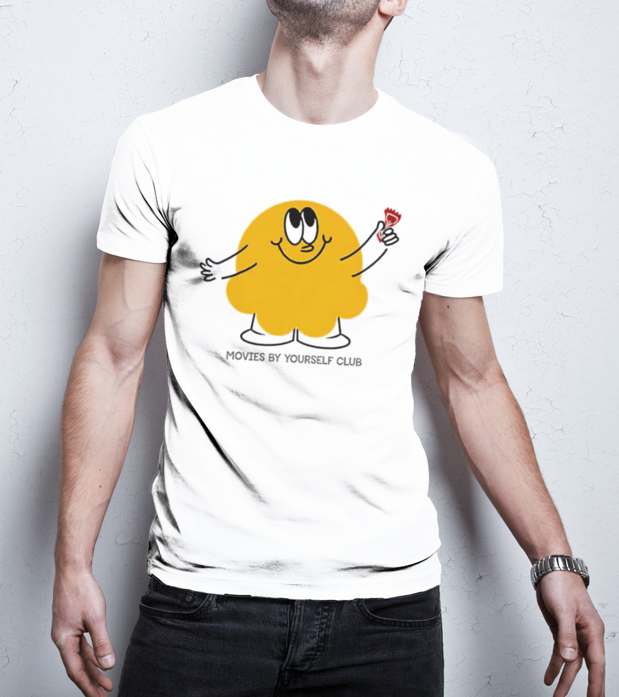 Movies By Yourself Club Yellow Blob Holding A Red Candy T-Shirt