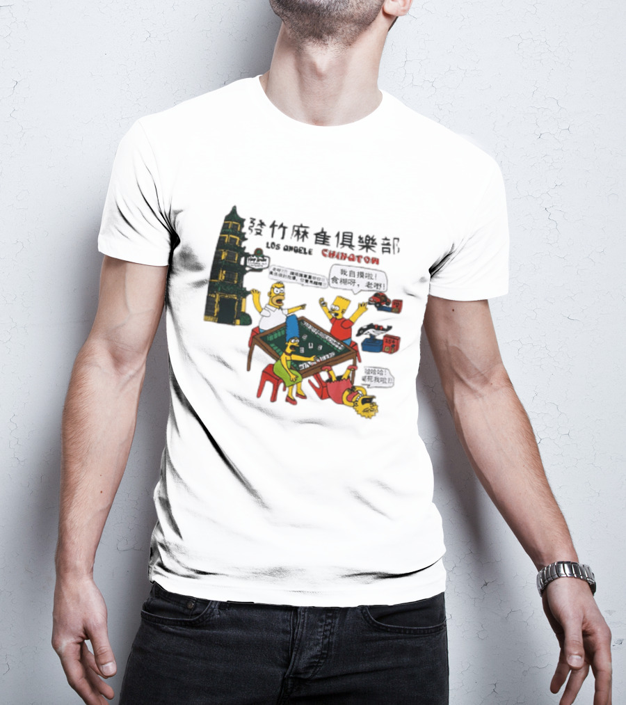 Simpsons Mahjong Club Los Angeles Chinatown T-Shirt