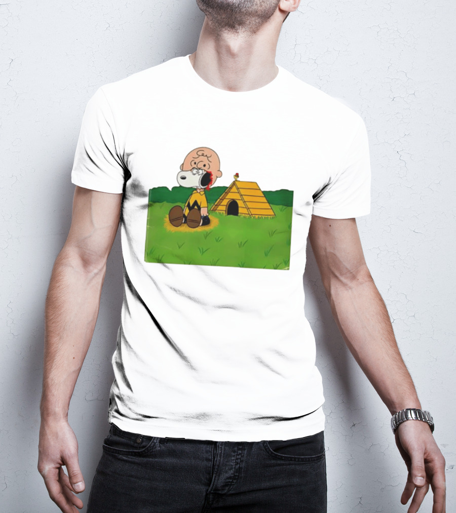 Snoopy Charlie Brown Midsommar Crossover Scene With Doghouse And Woodstock T-Shirt