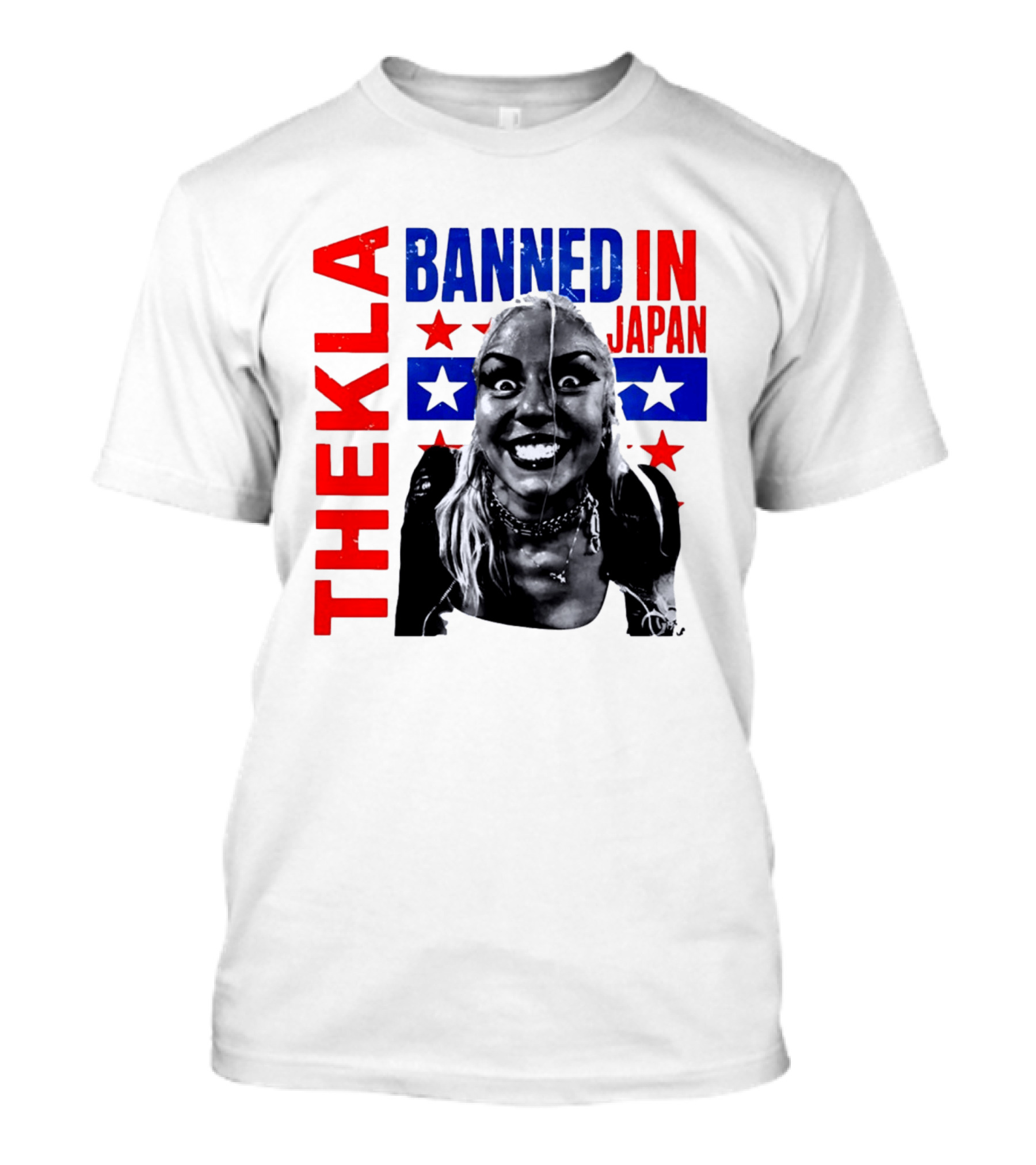 Thekla Banned In Japan Bold Red Blue Stars T-Shirt