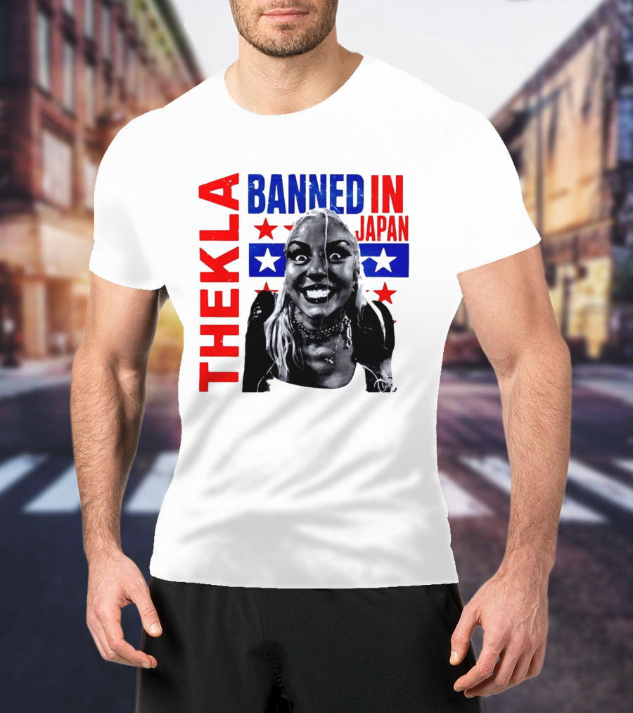 Thekla Banned In Japan Bold Red Blue Stars T-Shirt