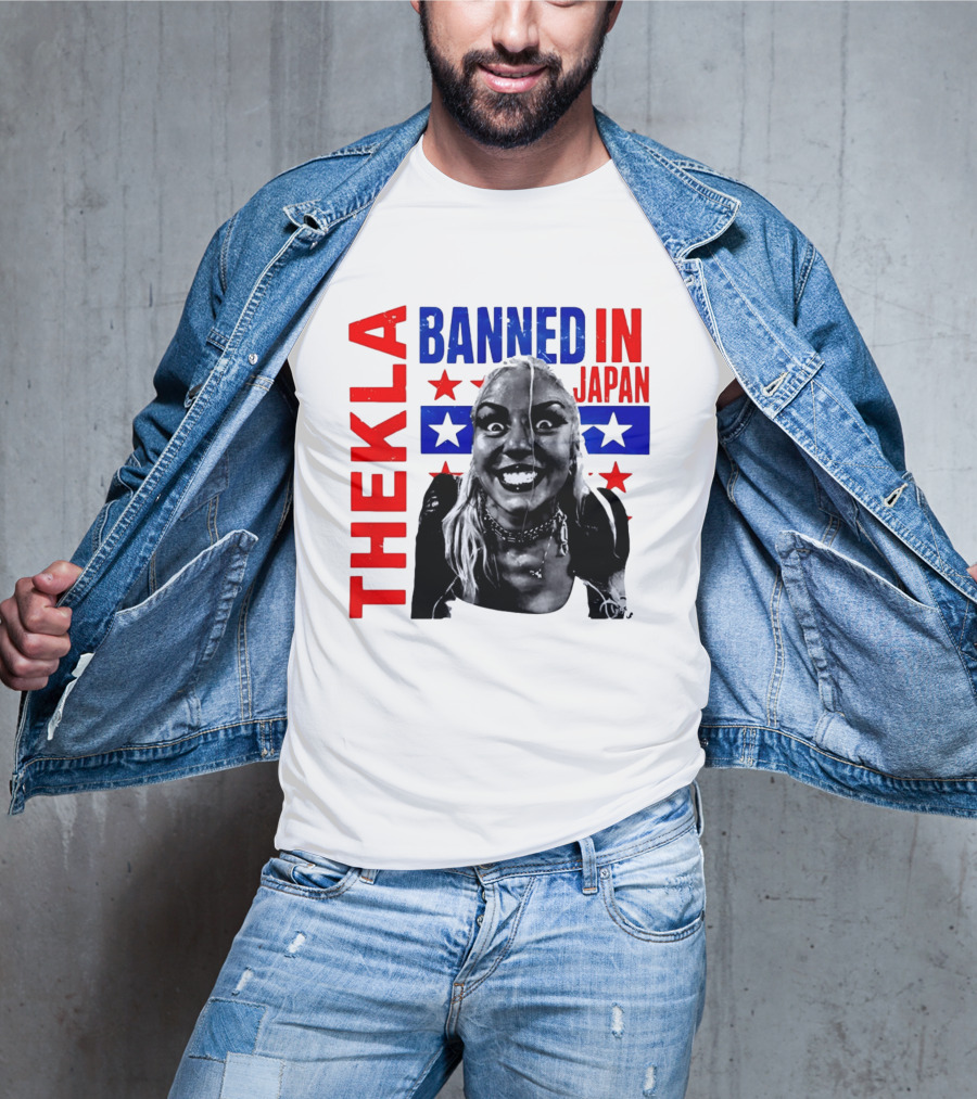 Thekla Banned In Japan Bold Red Blue Stars T-Shirt