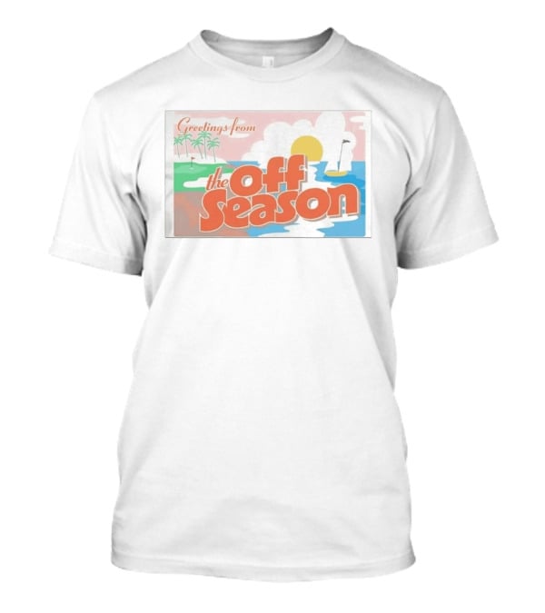Greetings From The Off Season Beach Sunset Golf Scene T-Shirt