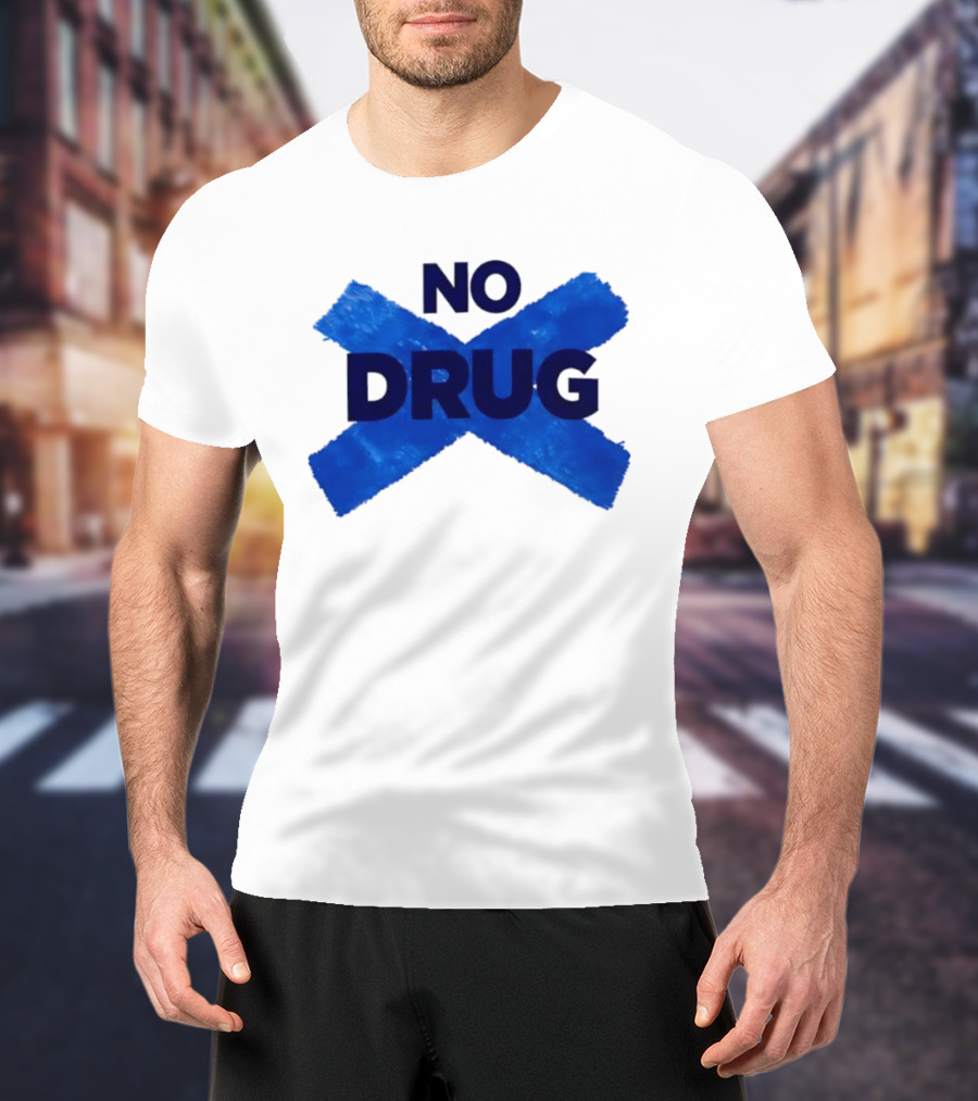 Maradona No Drug Blue Cross Message T-Shirt