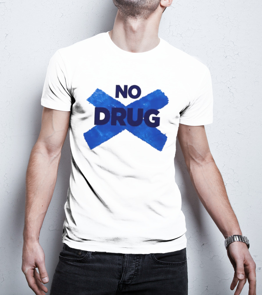 Maradona No Drug Blue Cross Message T-Shirt