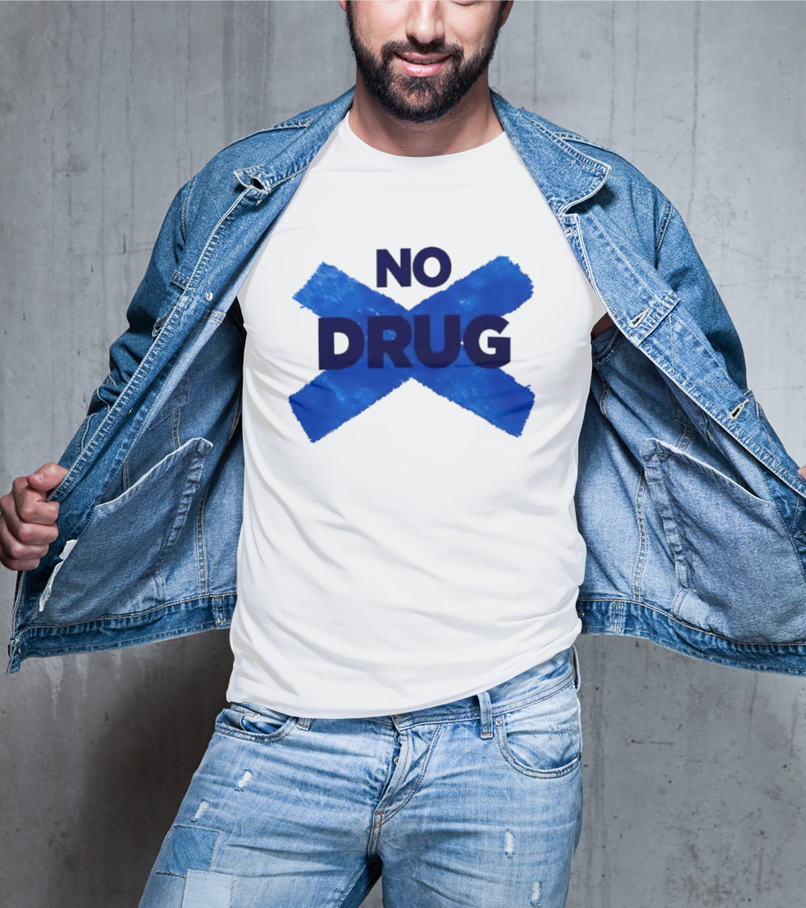 Maradona No Drug Blue Cross Message T-Shirt
