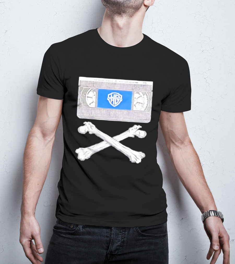 Warner Brothers VHS Tape Crossbones Skull T-Shirt