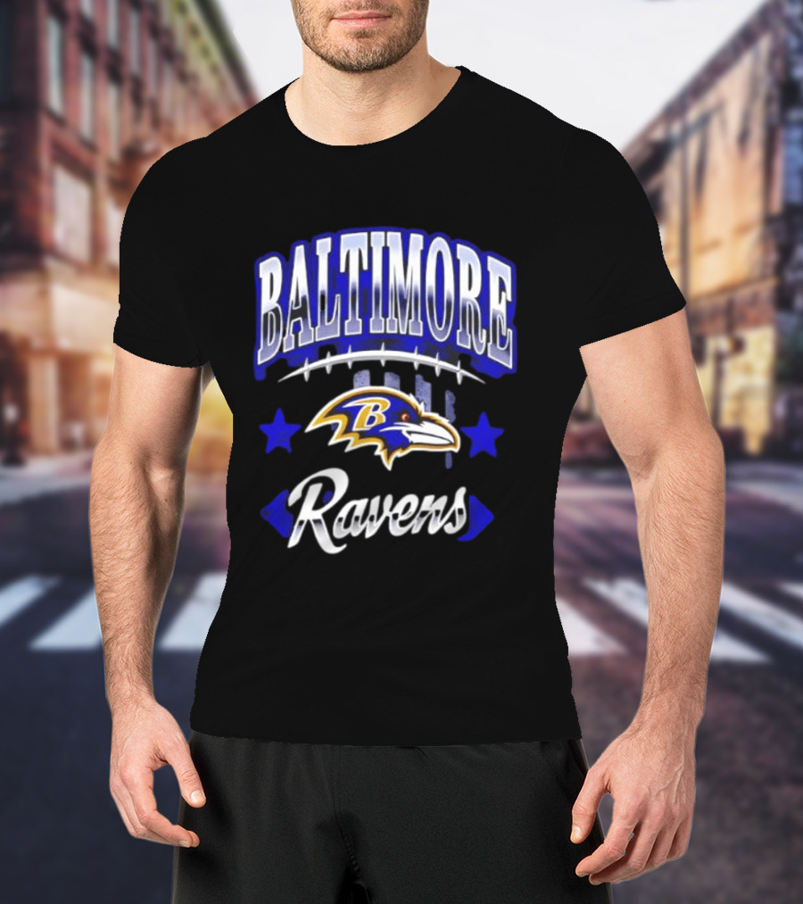 Baltimore Ravens NFL Team Logo And Stars 2026 T-Shirt