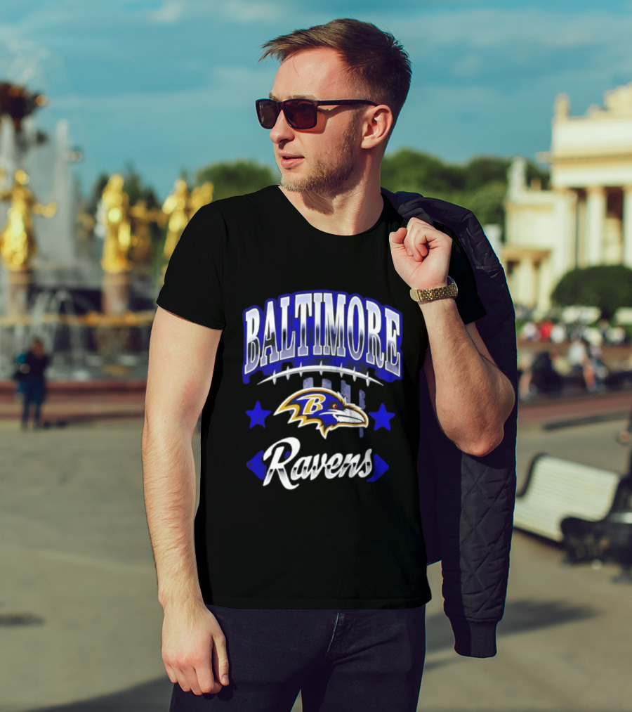 Baltimore Ravens NFL Team Logo And Stars 2026 T-Shirt