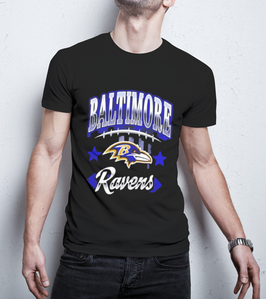 Baltimore Ravens NFL Team Logo And Stars 2026 T-Shirt