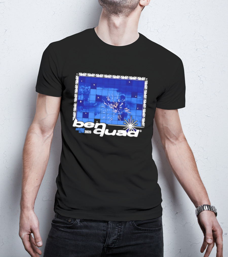 Ben Quad Wisher Tour 2026 Blue Tile Star Pattern Explosion T-Shirt