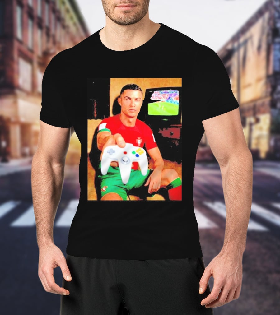 Cristiano Ronaldo Portugal National Team Soccer Gaming Controller Retro Gamer T-Shirt
