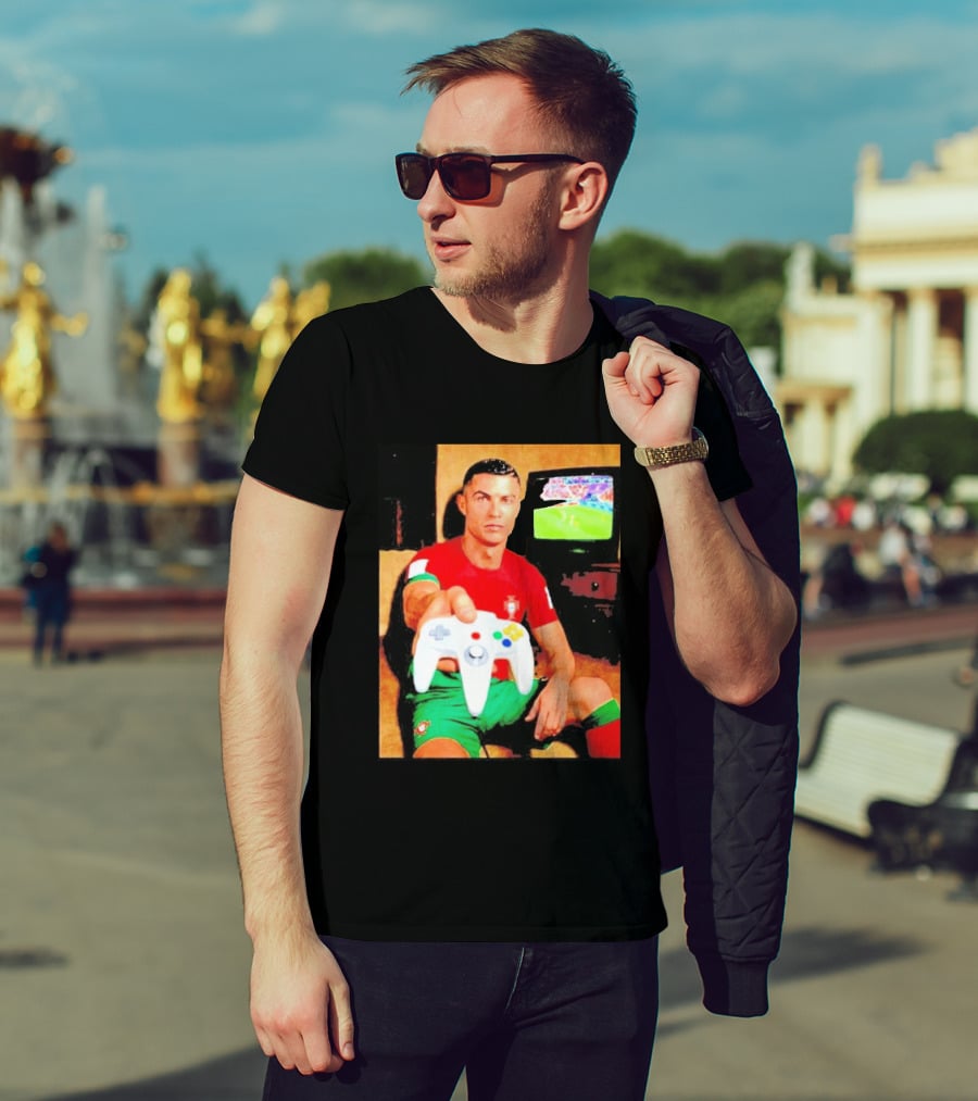 Cristiano Ronaldo Portugal National Team Soccer Gaming Controller Retro Gamer T-Shirt