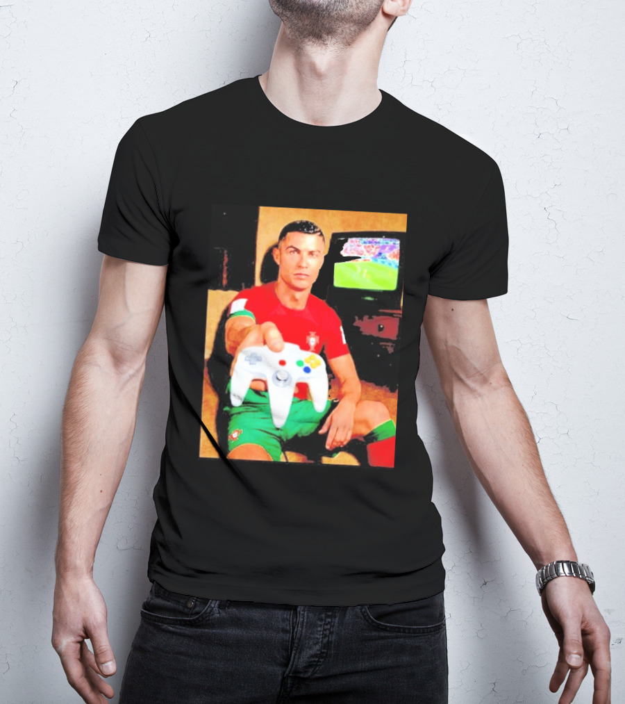 Cristiano Ronaldo Portugal National Team Soccer Gaming Controller Retro Gamer T-Shirt