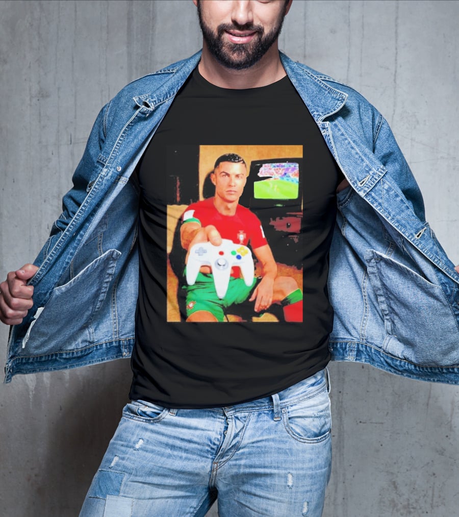 Cristiano Ronaldo Portugal National Team Soccer Gaming Controller Retro Gamer T-Shirt