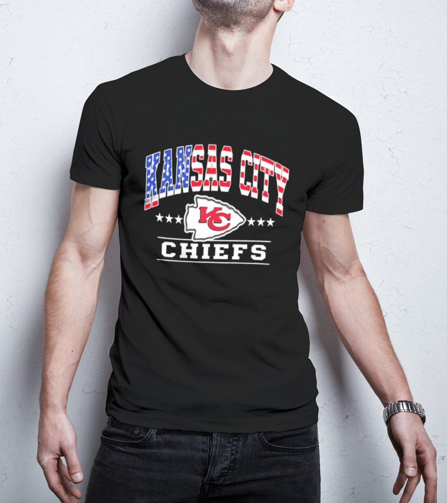 Kansas City Chiefs Americana Patriotic Flag Stars T-Shirt