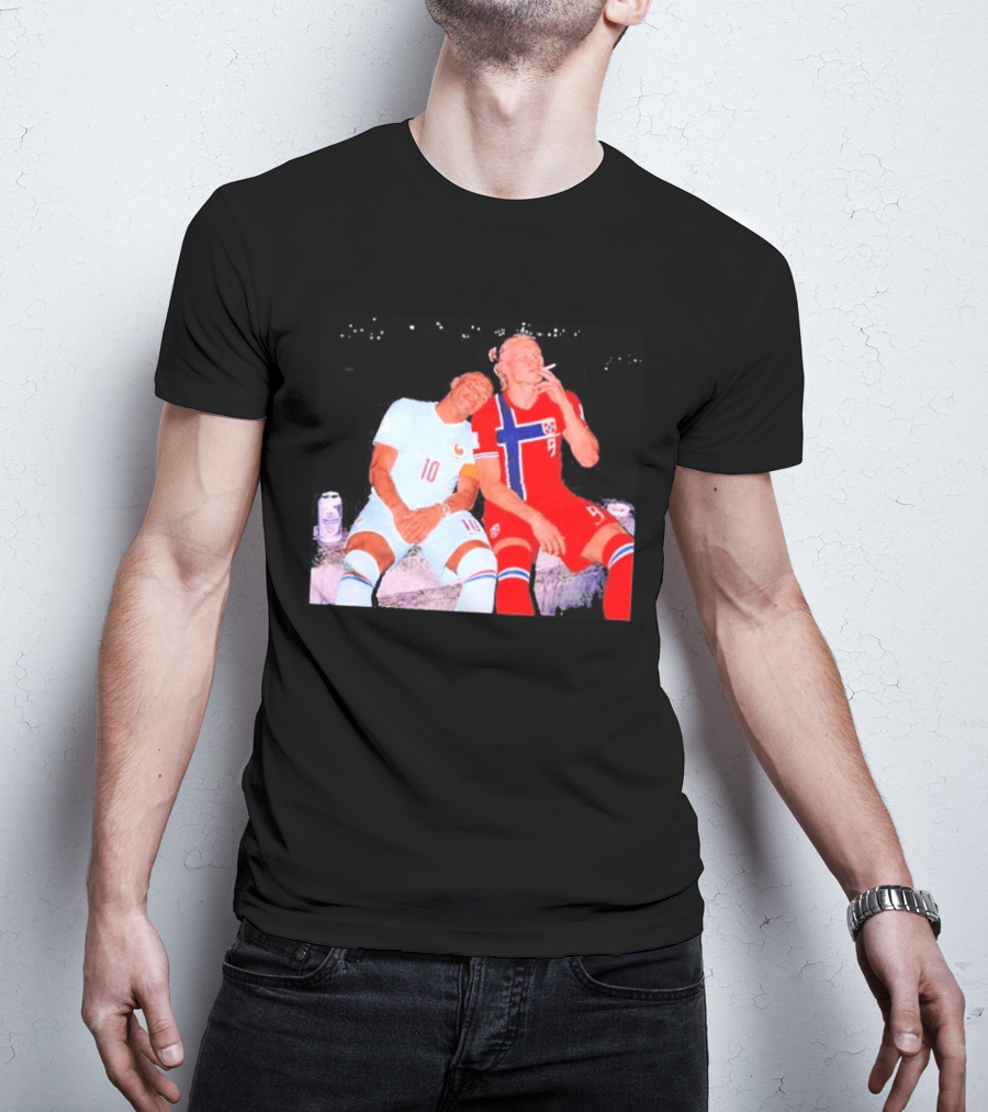 Kylian Mbappé France 10 Erling Haaland Norway 9 Soccer Friendship Fan T-Shirt