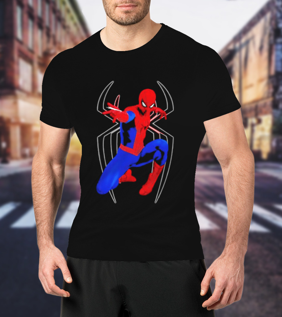 Spider Man Marvel Web Shooting Comic Book Action T-Shirt