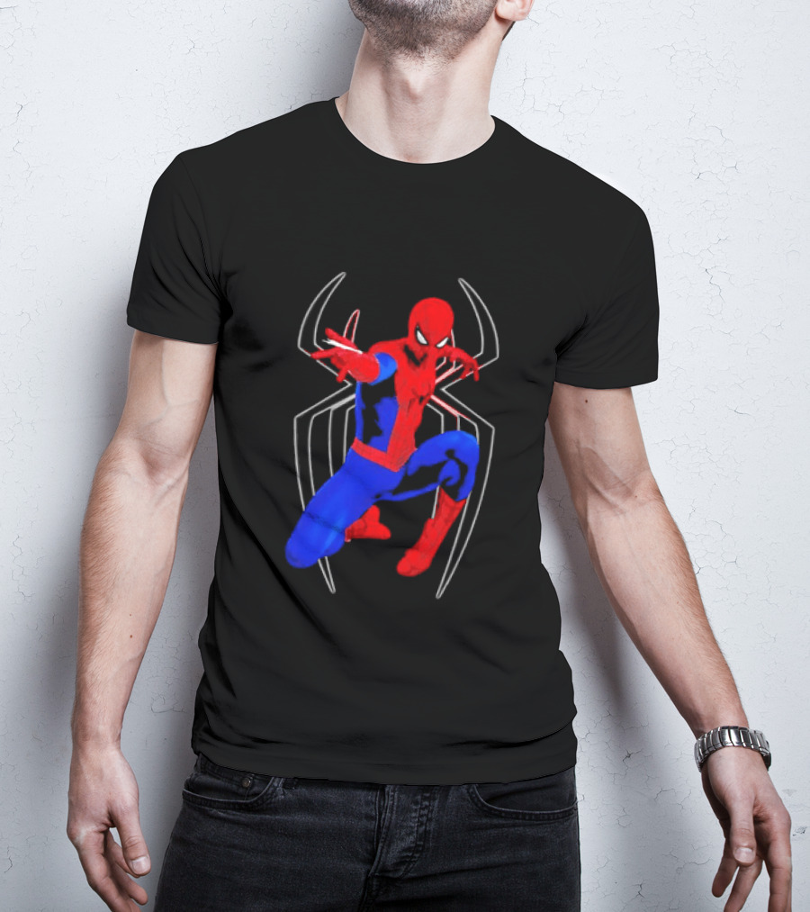 Spider Man Marvel Web Shooting Comic Book Action T-Shirt
