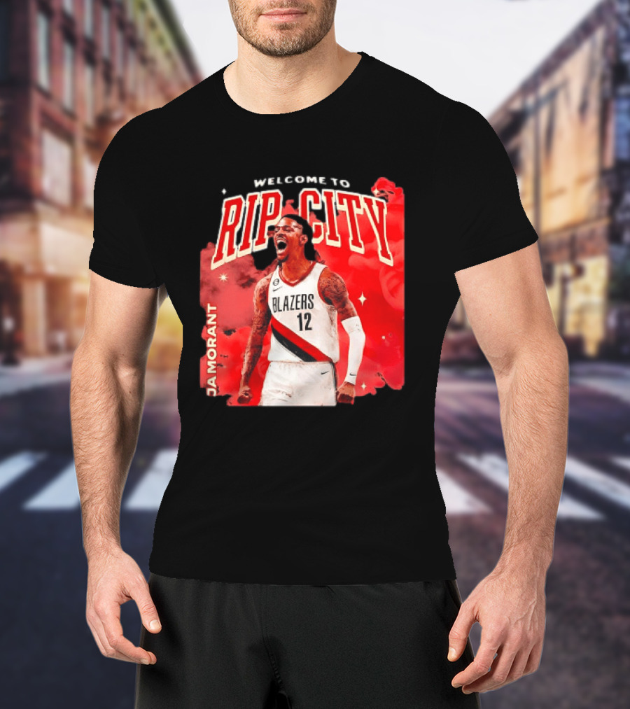 Ja Morant Welcome To Rip City Portland Trail Blazers Blazing Energy T-Shirt