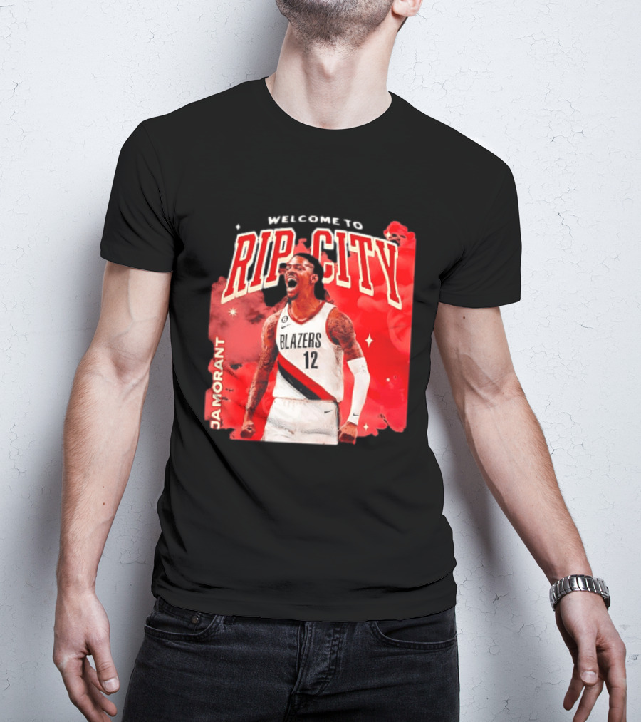 Ja Morant Welcome To Rip City Portland Trail Blazers Blazing Energy T-Shirt