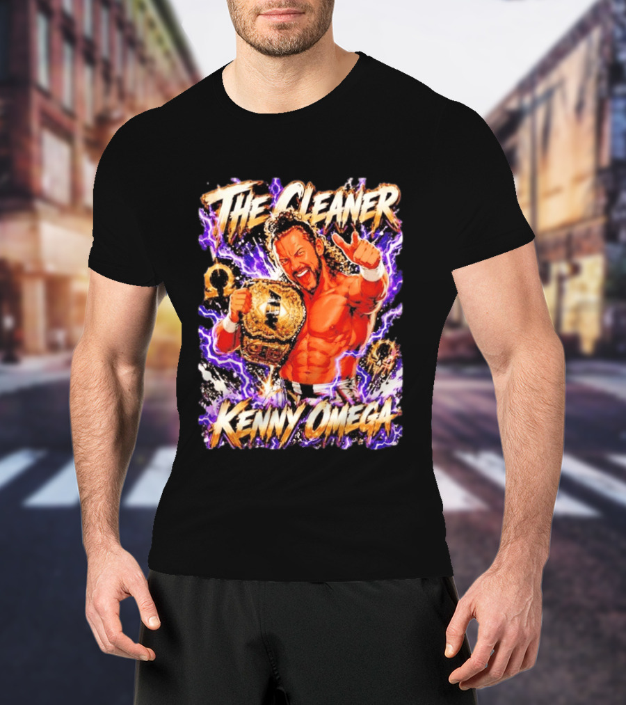 The Cleaner Kenny Omega Pro Wrestling Champion Belt Purple Lightning T-Shirt