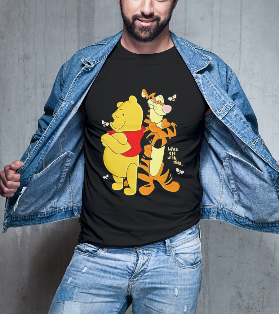 Lifes Better With Homies Winnie The Pooh And Tigger Bees T-Shirt