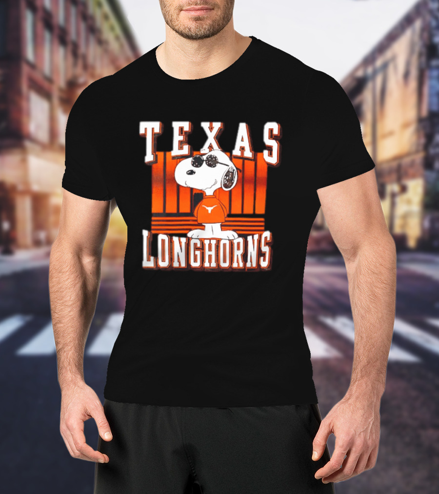 Texas Longhorns Snoopy Sunglasses Peanuts T-Shirt